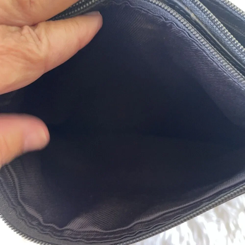 Great American Leather Works Black Shoulder Bag Crossbody Multi Zipper Pocket
